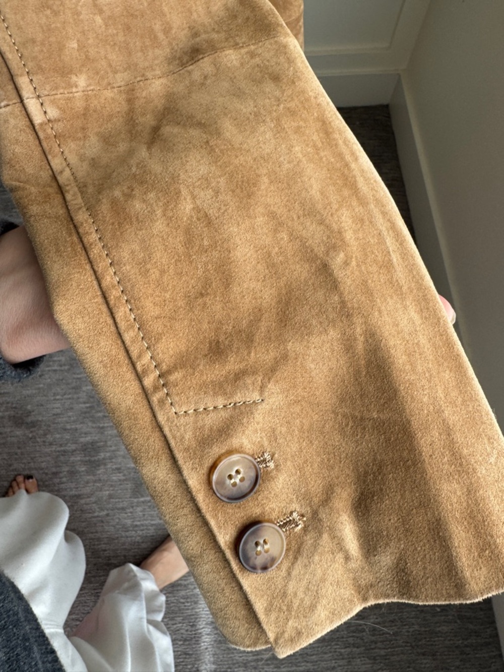 Zara Leather Collection Suede Coat in Tan - Picture 8 of 12